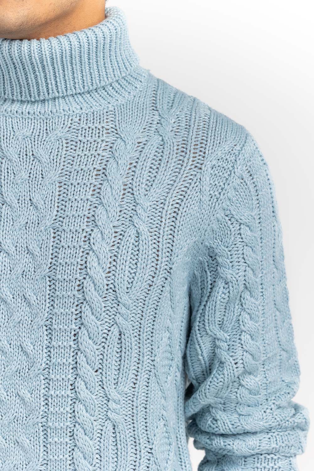 Aqua Cabling Turtle Neck Sweater SWT-FFSSC22-257-2