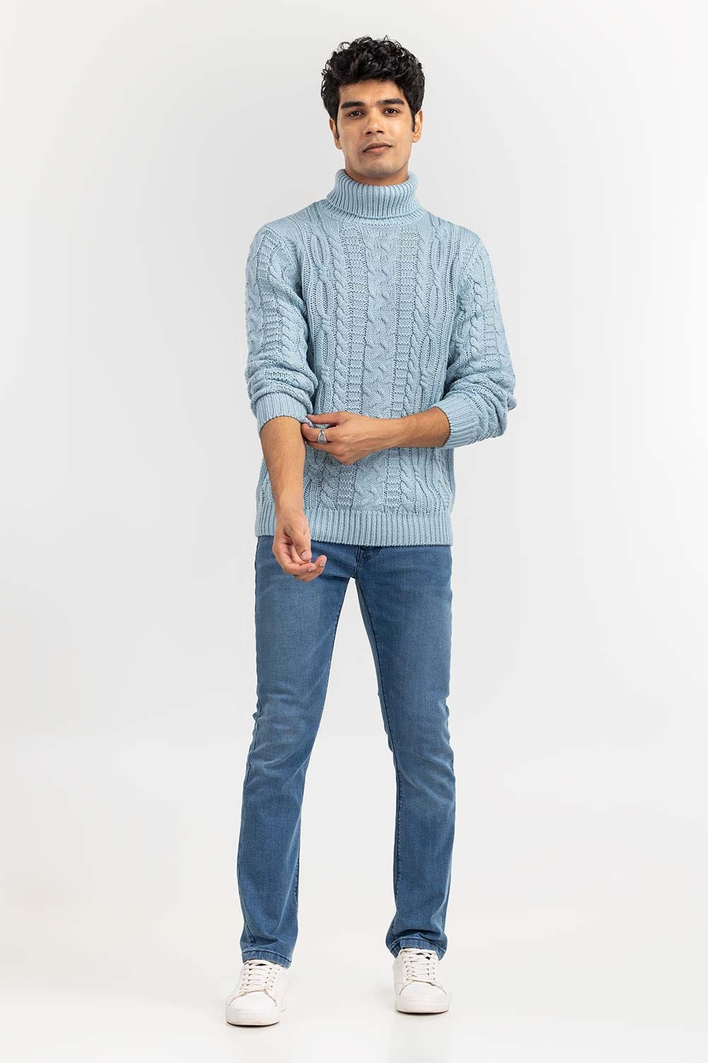Aqua Cabling Turtle Neck Sweater SWT-FFSSC22-257-2