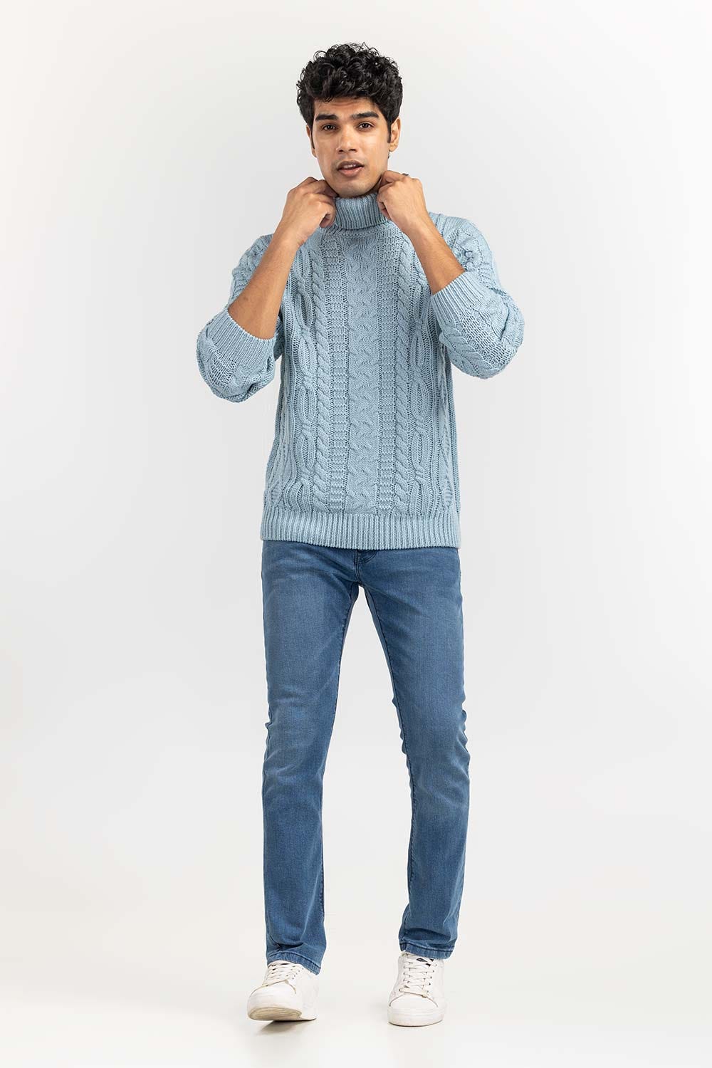 Aqua Cabling Turtle Neck Sweater SWT-FFSSC22-257-2