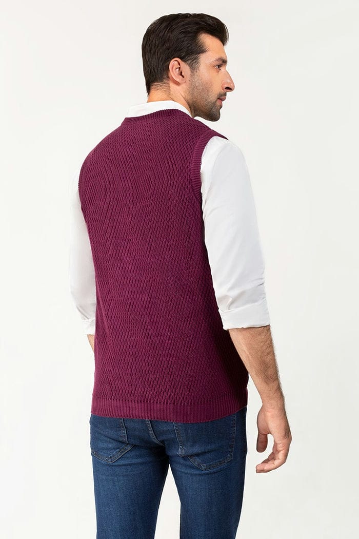 Aubergine Sleeveless Sweater SL-SWT-FD-21-01