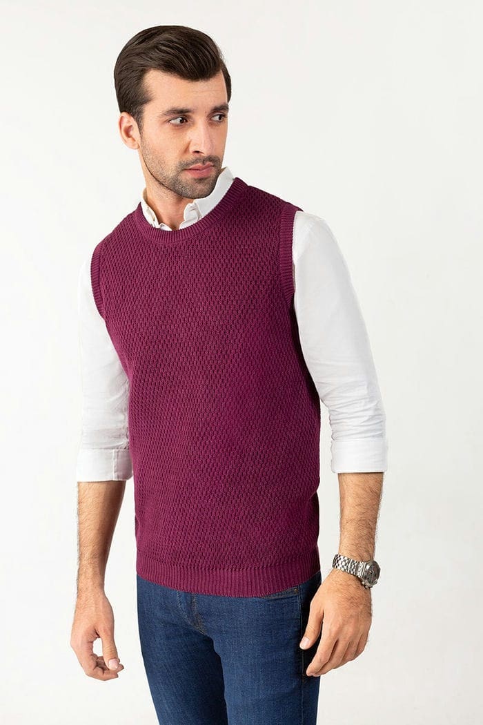 Aubergine Sleeveless Sweater SL-SWT-FD-21-01
