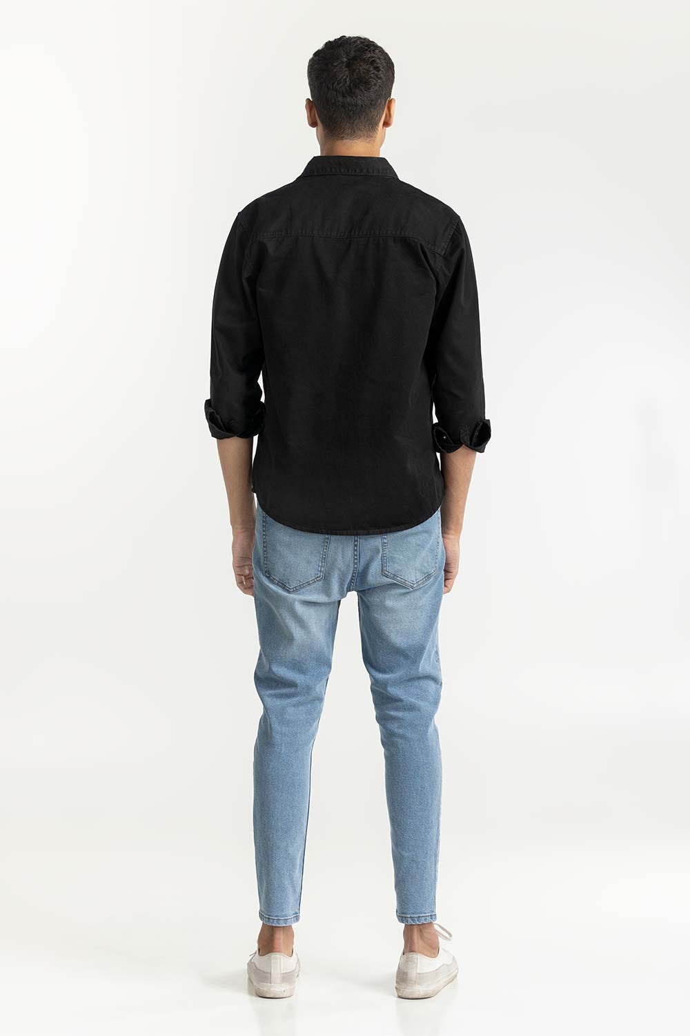 Basic Black Overshirt 224-117-009