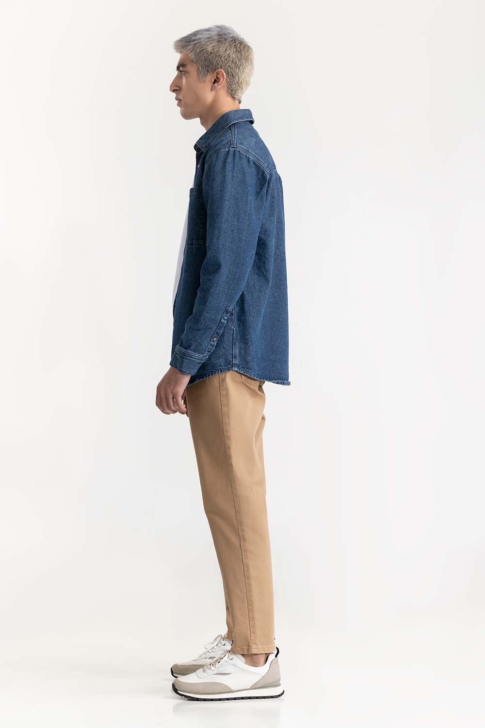 Basic Denim Overshirt 224-117-011