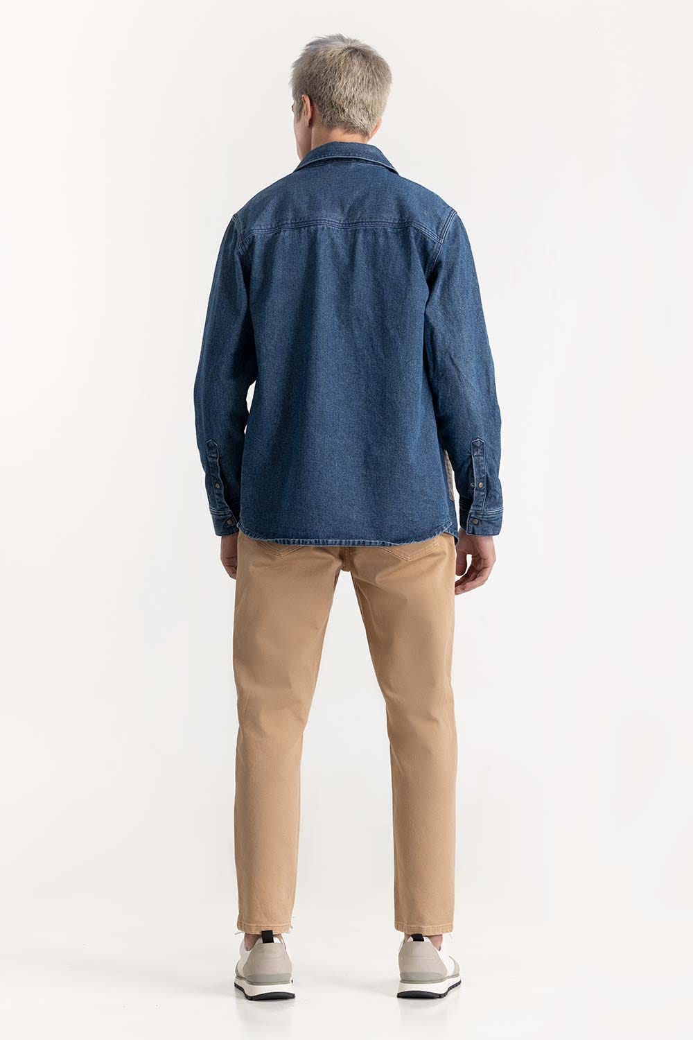 Basic Denim Overshirt 224-117-011