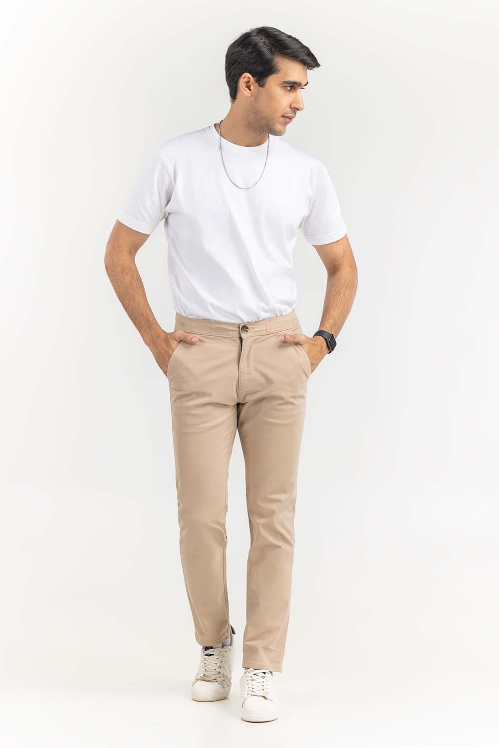 Beige Basic Dyed Khaki Pant TR-KHPD22-051