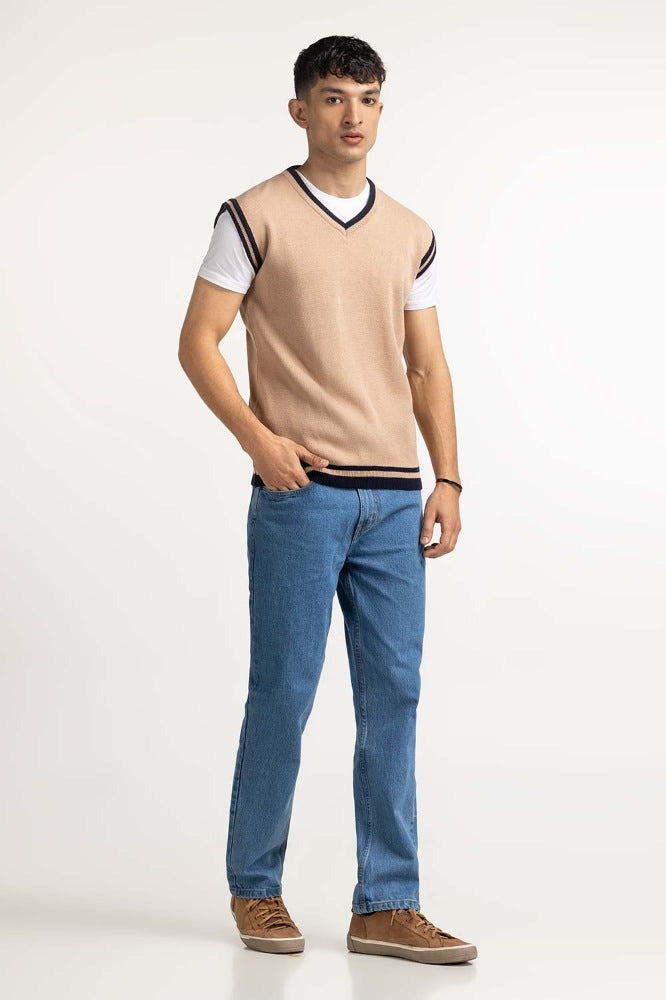 Beige Basic Sweater MN-SWT-WS23-055