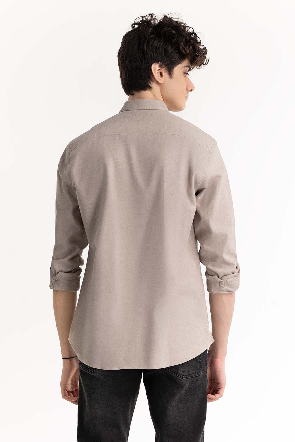 Beige Button-Down Shirt 224-117-038