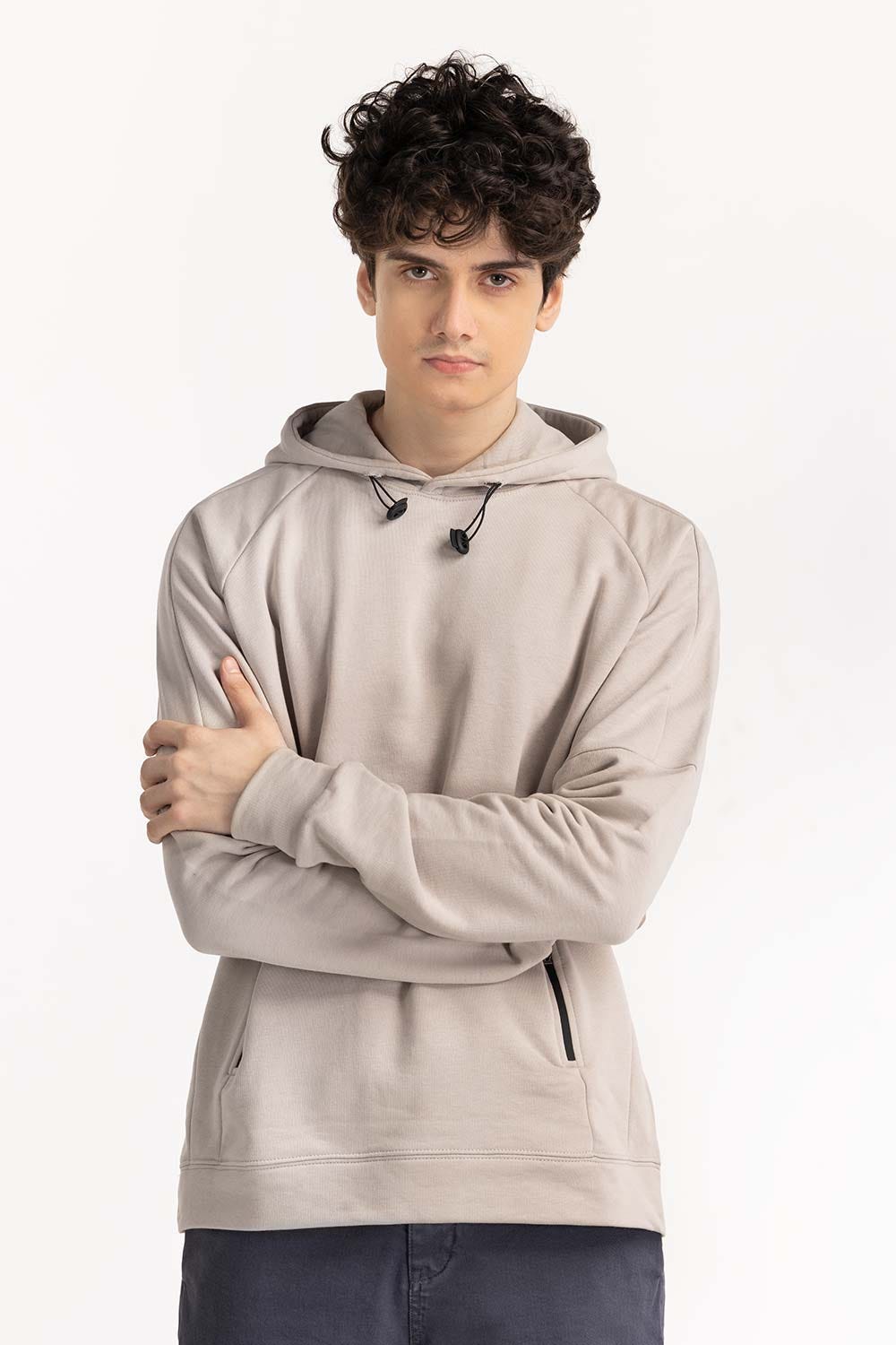 Beige Hoodie 224-112-001 A