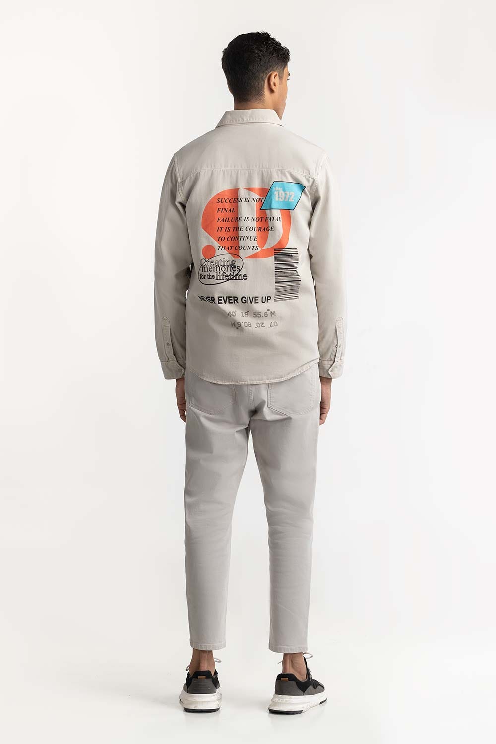 Beige Non-Denim Overshirt 224-117-032