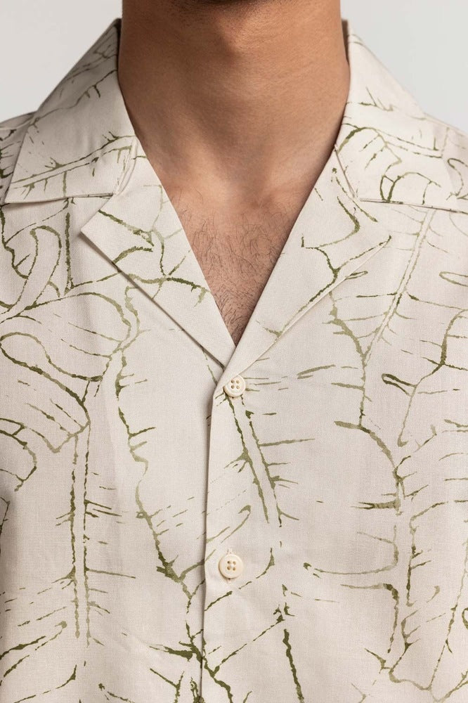 Beige Printed Casual Shirt MN-CS-SS24-025