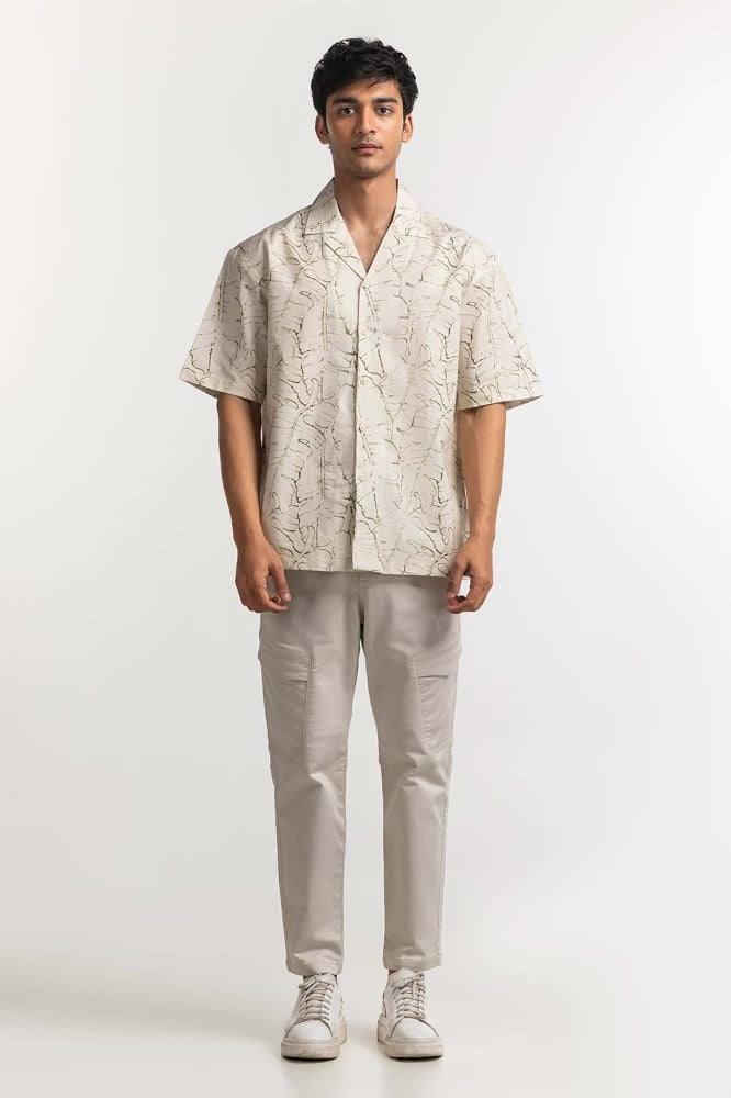 Beige Printed Casual Shirt MN-CS-SS24-025