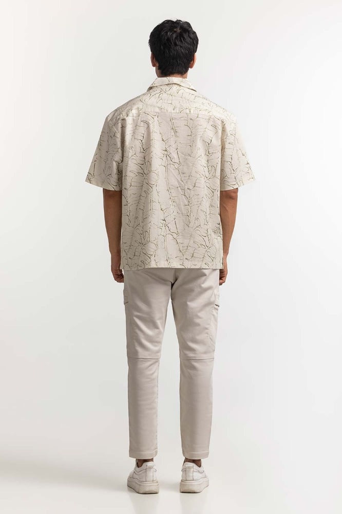 Beige Printed Casual Shirt MN-CS-SS24-025