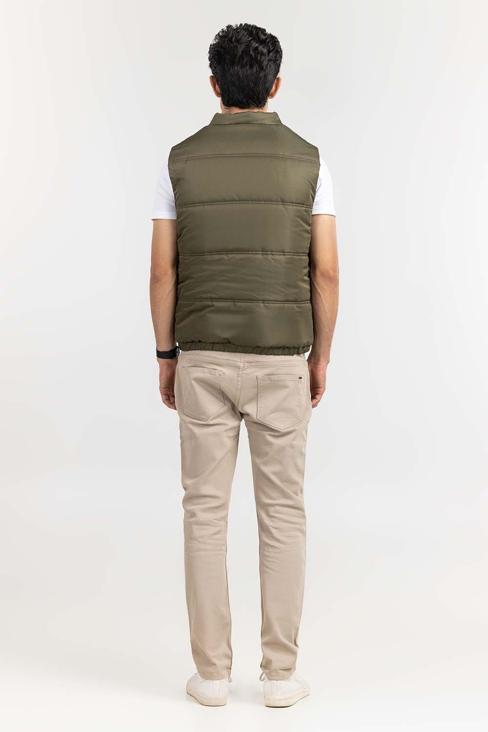 Beige Puffer Gilet JKT-WVST22-015