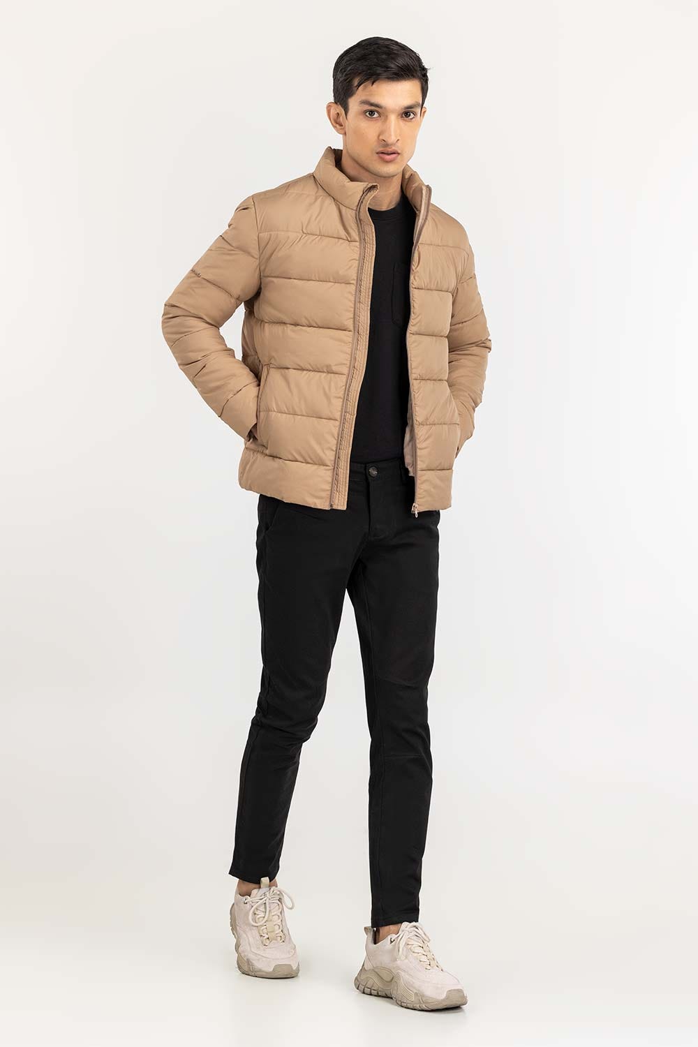 Beige Puffer Jacket JKT-WOV22-031
