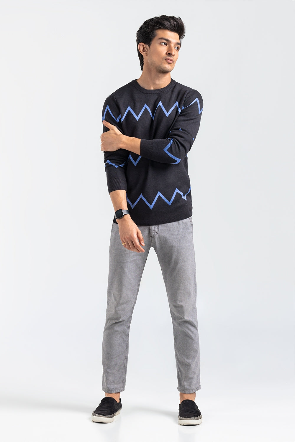 Black-Blue Fashion Sweater FS-SWT-VPN-FD-433-01