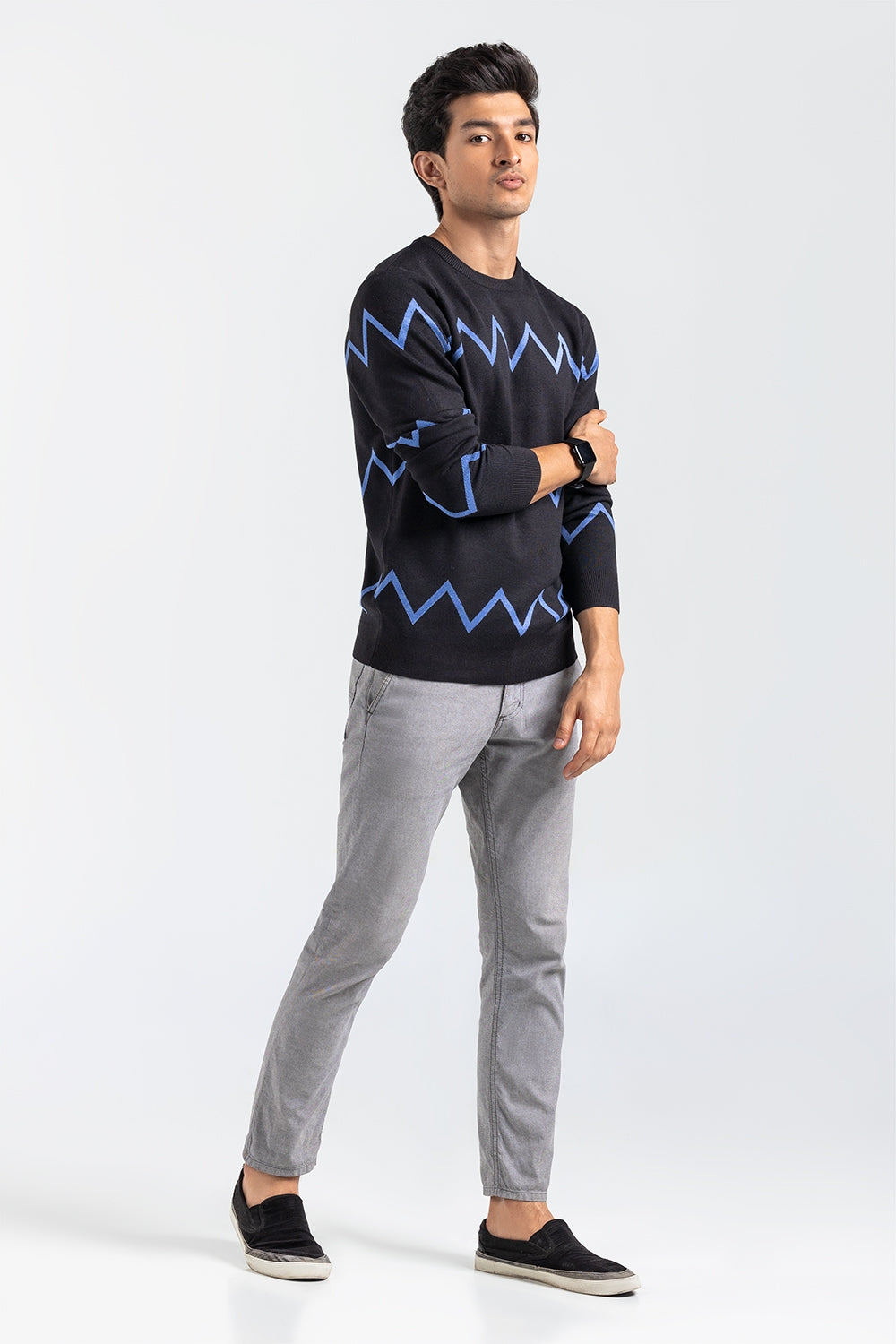Black-Blue Fashion Sweater FS-SWT-VPN-FD-433-01