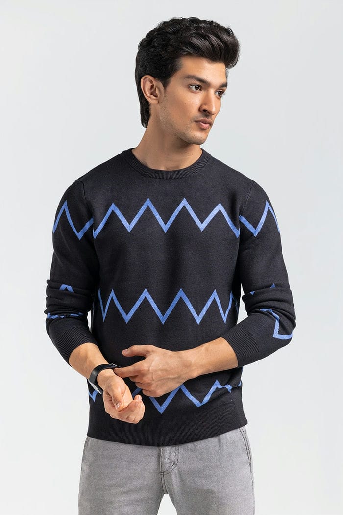 Black-Blue Fashion Sweater FS-SWT-VPN-FD-433-01