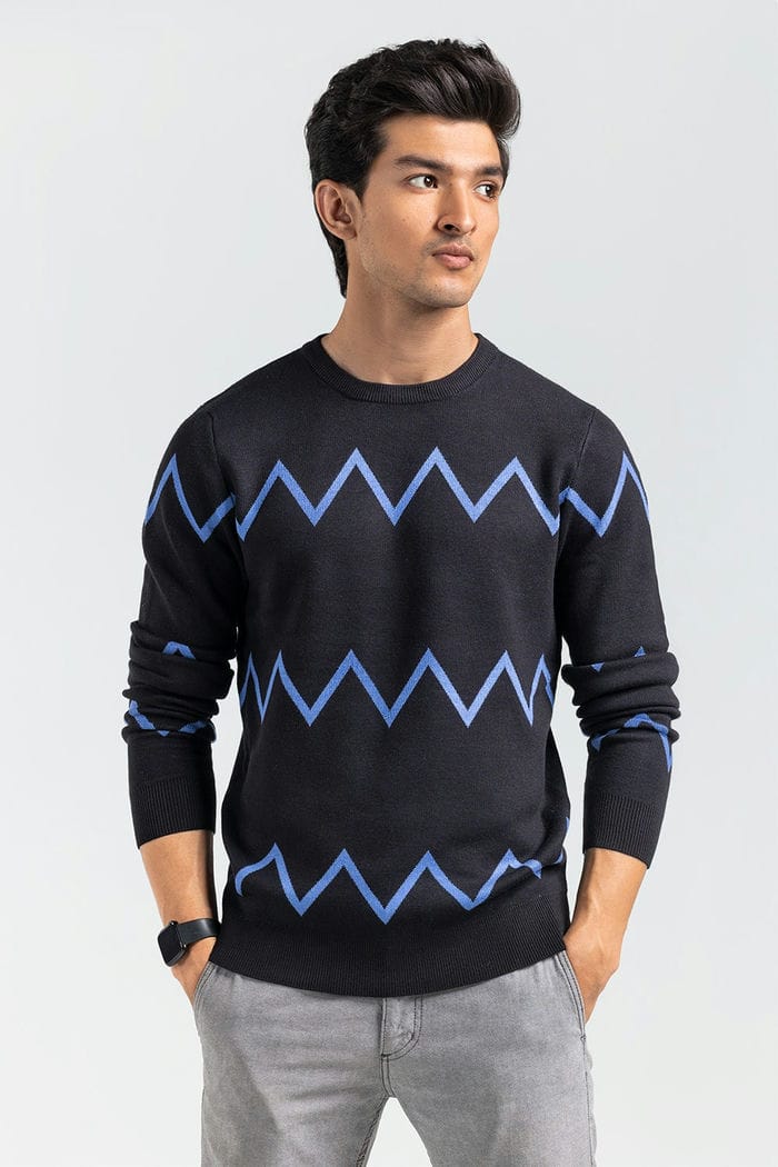Black-Blue Fashion Sweater FS-SWT-VPN-FD-433-01