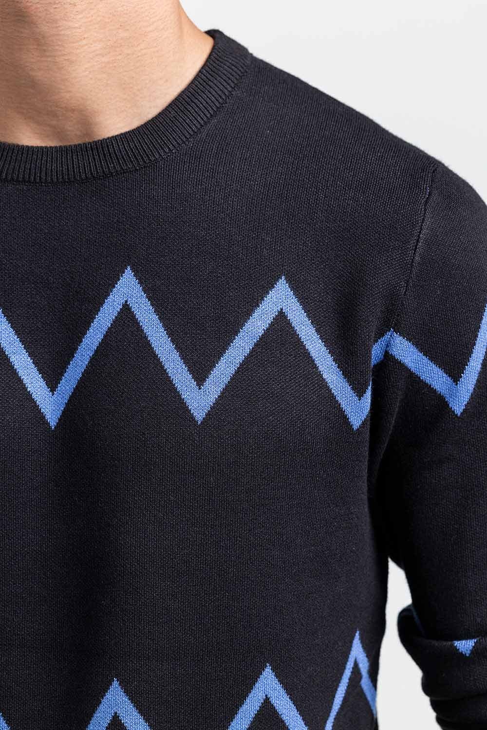 Black-Blue Fashion Sweater FS-SWT-VPN-FD-433-01