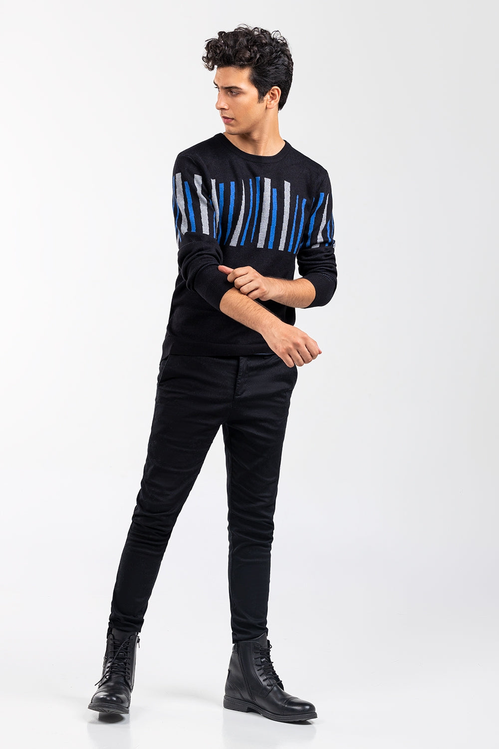 Black-Blue Fashion Sweater FS-SWT-VPN-FD-441-01