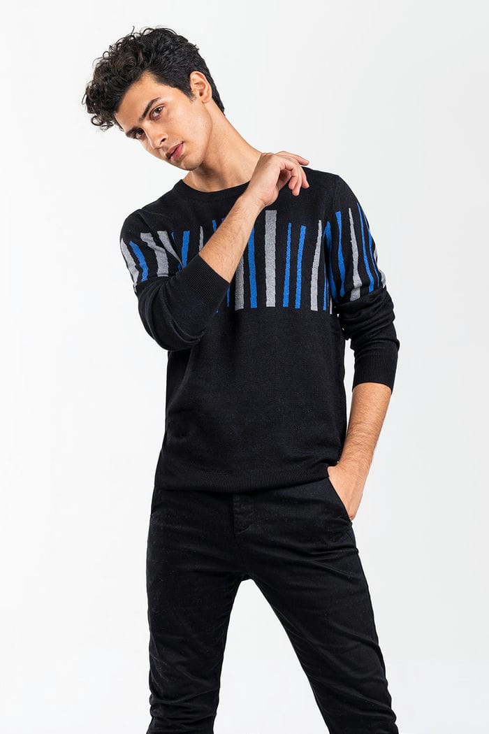 Black-Blue Fashion Sweater FS-SWT-VPN-FD-441-01