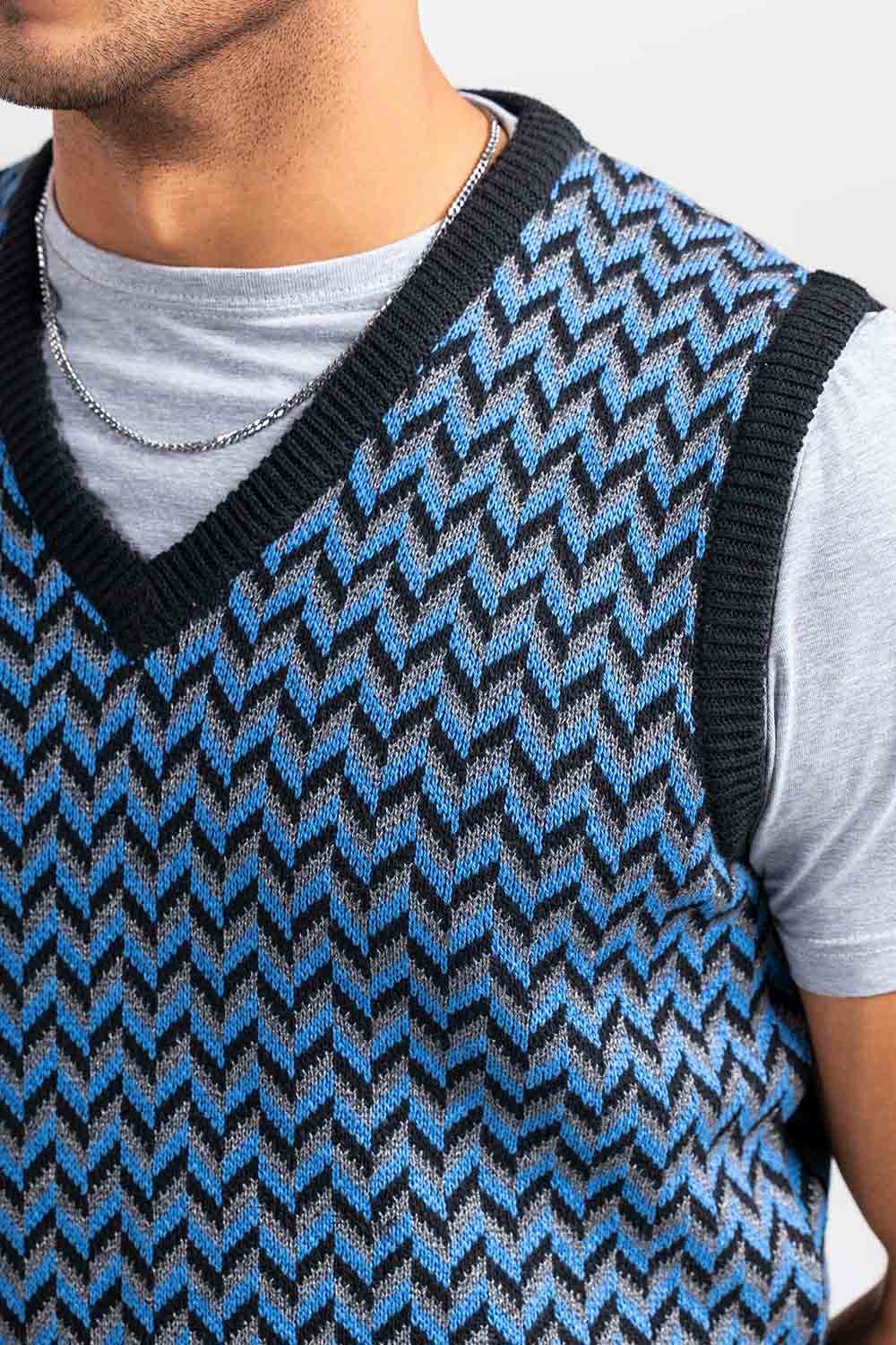 Black-Blue Fashion Sweater SL-SWT-FD-37-01