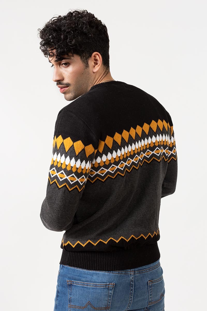 Black-Grey Fashion Sweater - FS-SWT-FD-130-01