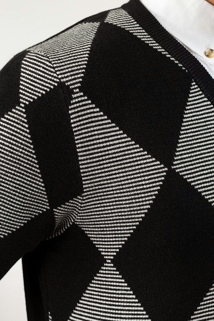 Black-Grey Fashion Sweater FS-SWT-VPN-FD-211-01