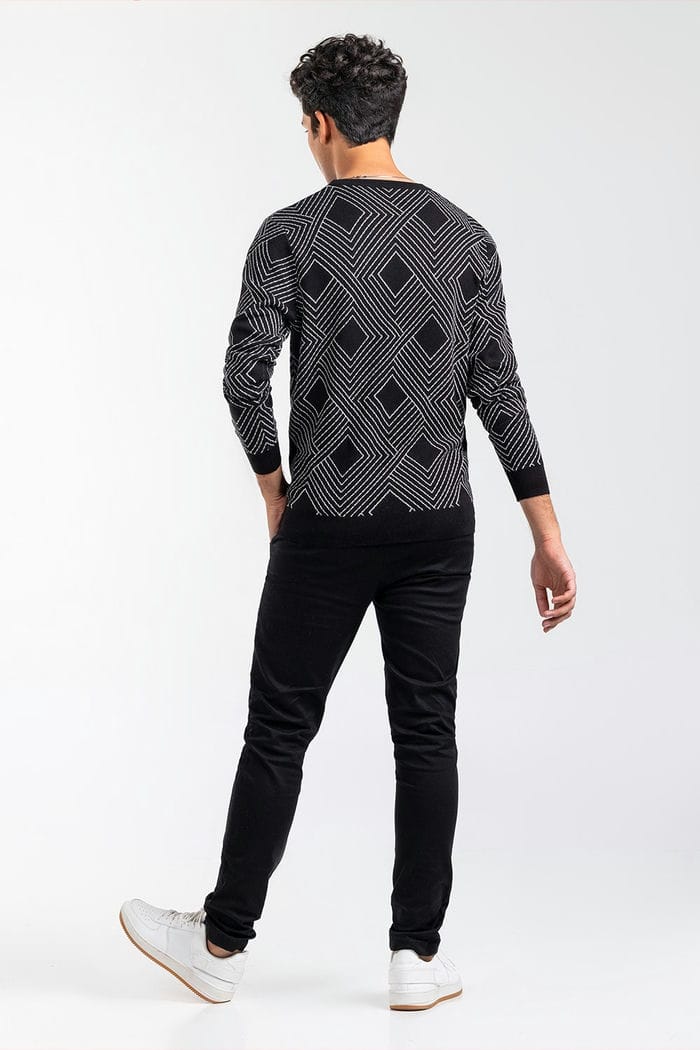 Black-Grey Fashion Sweater FS-SWT-VPN-FD-415-01