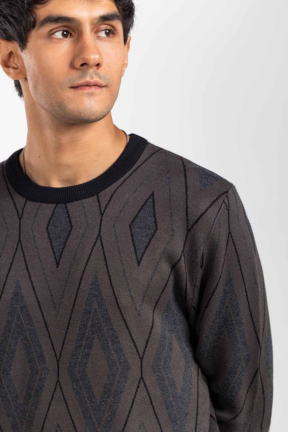 Black-Grey Fashion Sweater FS-SWT-VPN-FD-417-01