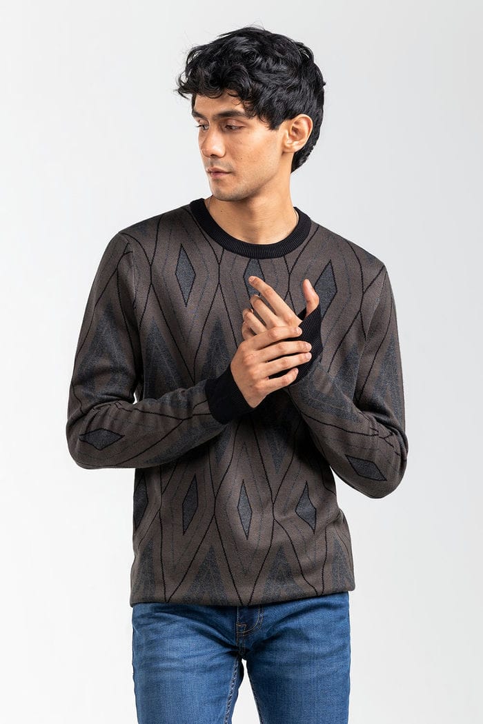 Black-Grey Fashion Sweater FS-SWT-VPN-FD-417-01