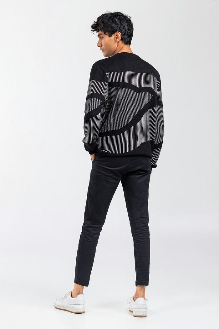 Black-Grey Fashion Sweater FS-SWT-VPN-FD-440-01