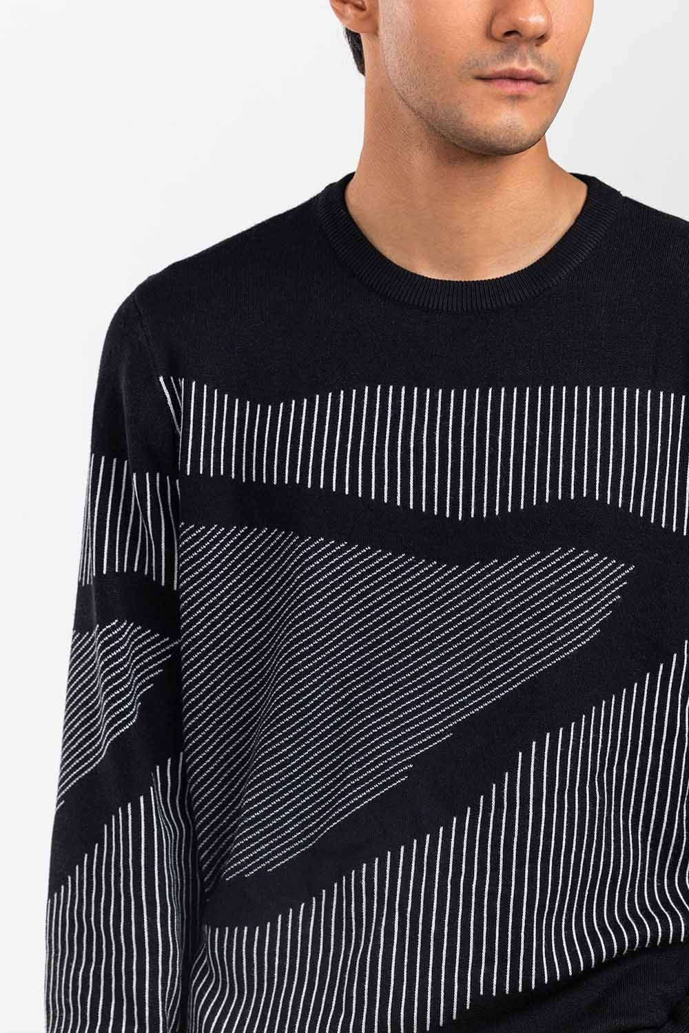 Black-Grey Fashion Sweater FS-SWT-VPN-FD-440-01