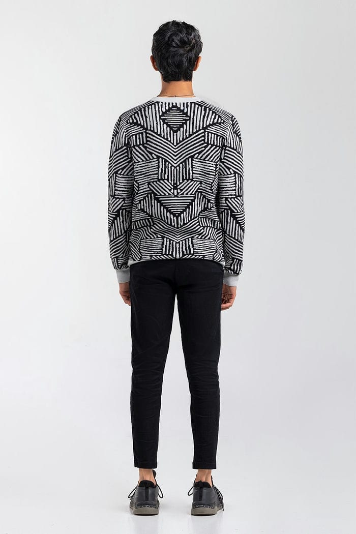 Black-Grey Fashion Sweater FS-SWT-VPN-FD-446-01