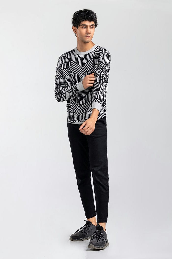 Black-Grey Fashion Sweater FS-SWT-VPN-FD-446-01