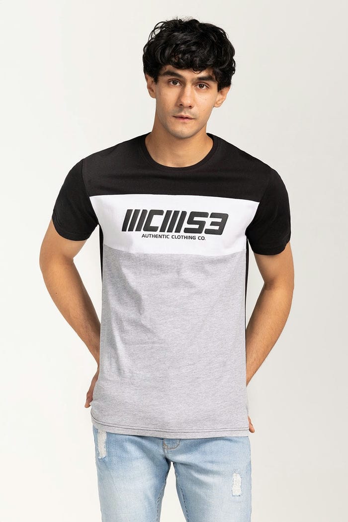 Black-Grey Fashion T-Shirt JGP-URB-D225