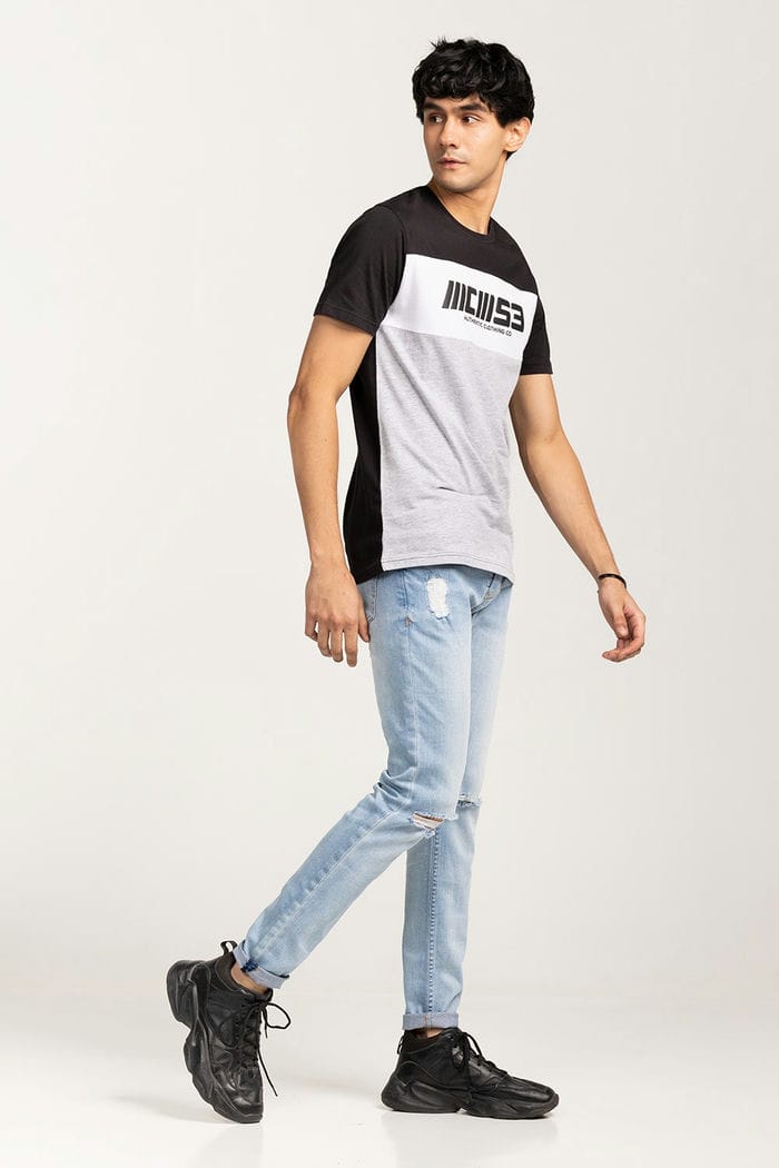 Black-Grey Fashion T-Shirt JGP-URB-D225