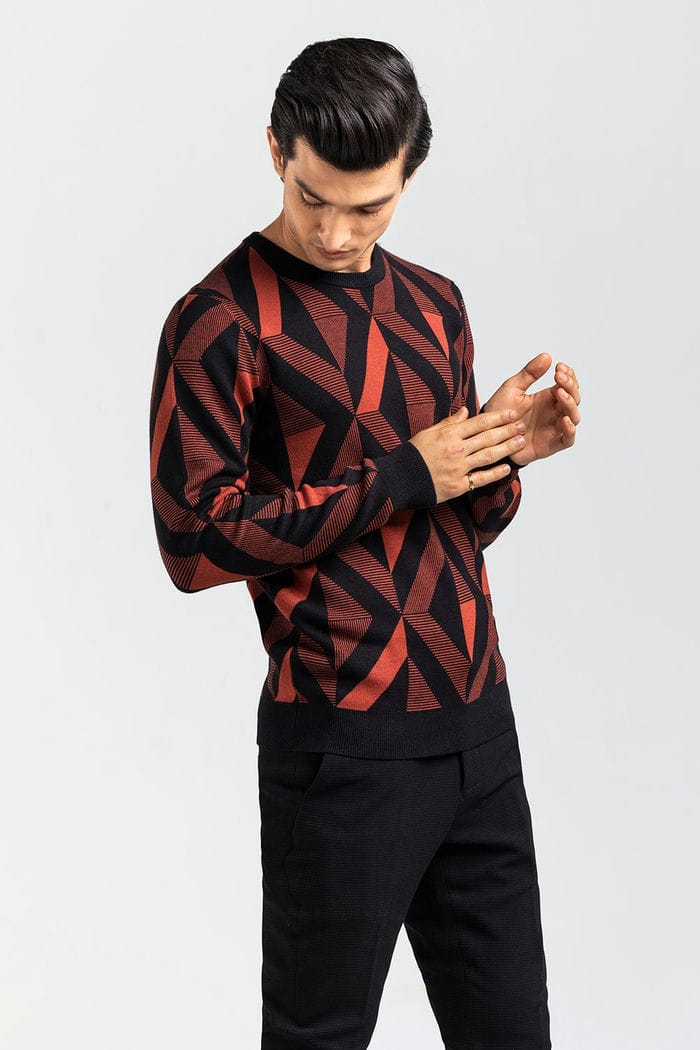 Black-Orange Fashion Sweater FS-SWT-VPN-FD-410-01