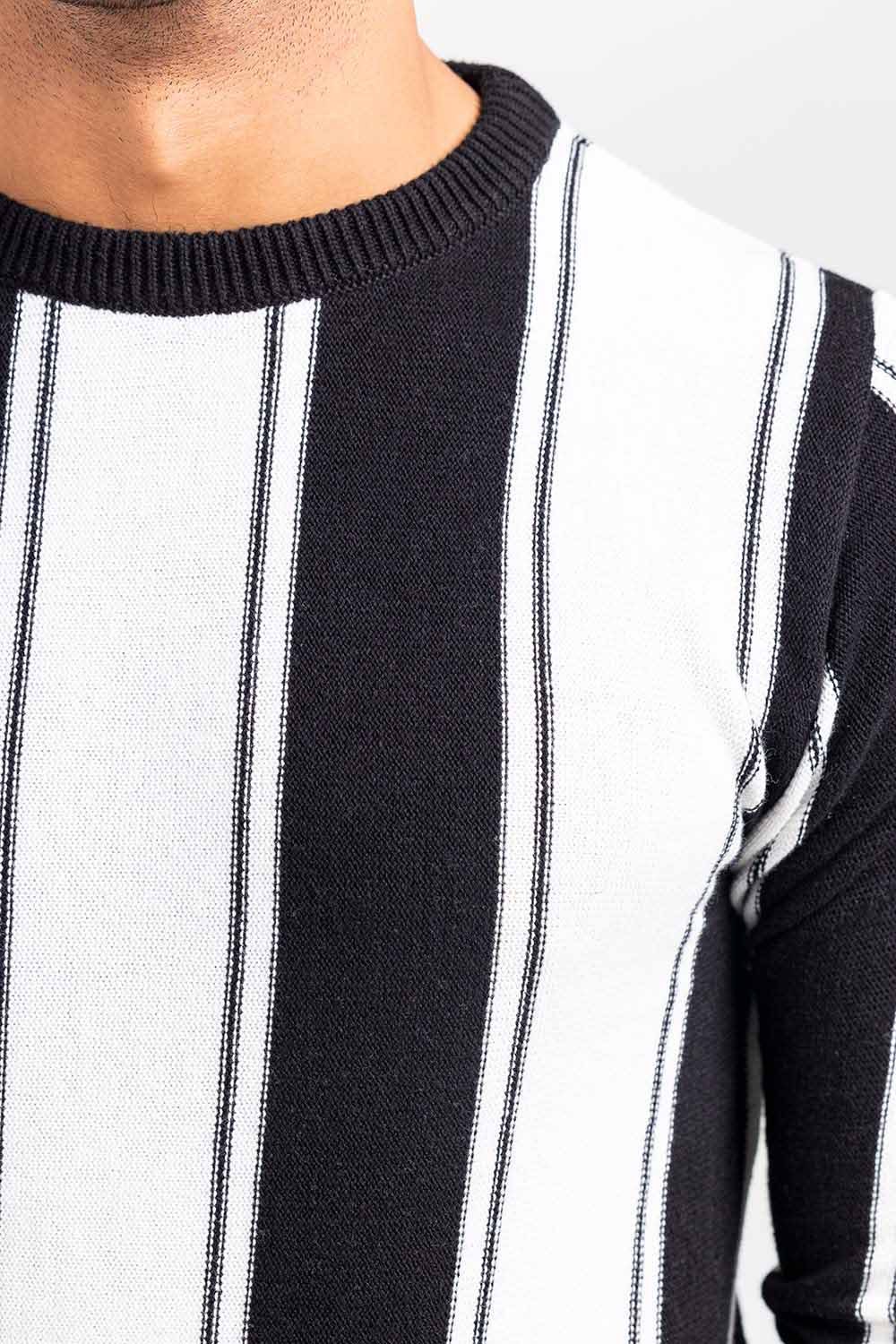 Black-White Fashion Sweater FS-SWT-FD-370-01