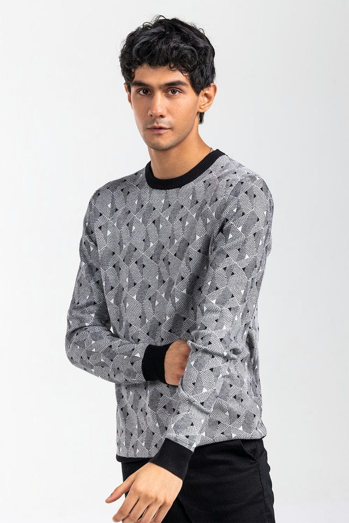 Black-White Fashion Sweater FS-SWT-VPN-FD-419-01