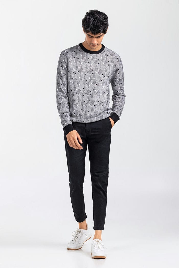 Black-White Fashion Sweater FS-SWT-VPN-FD-419-01