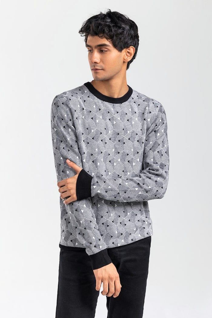 Black-White Fashion Sweater FS-SWT-VPN-FD-419-01