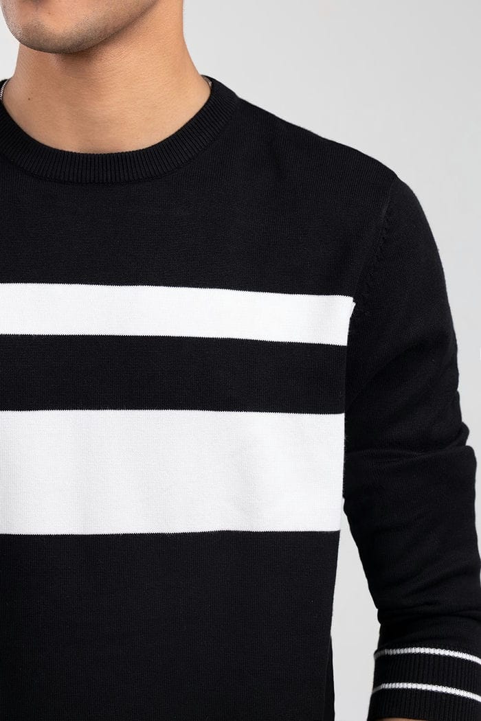 Black-White Fashion Sweater FS-SWT-VPN-FD-447-01