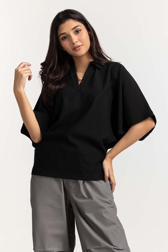 Black Basic Blouse WM-BLS23-011
