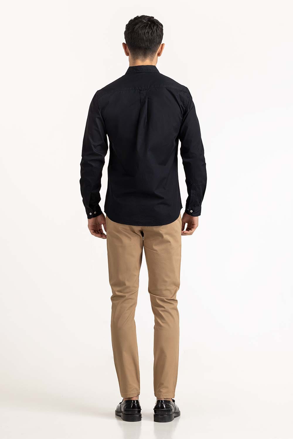 Black Basic Casual Shirt 224-117-042