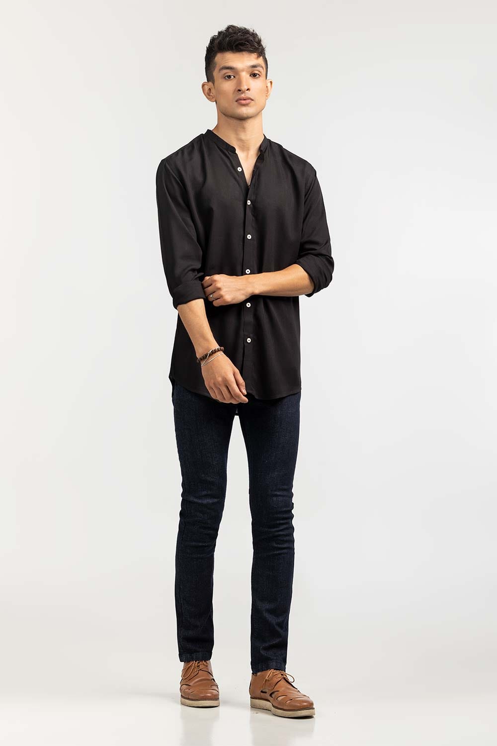 Black Basic Casual Shirt CS-PD22-003