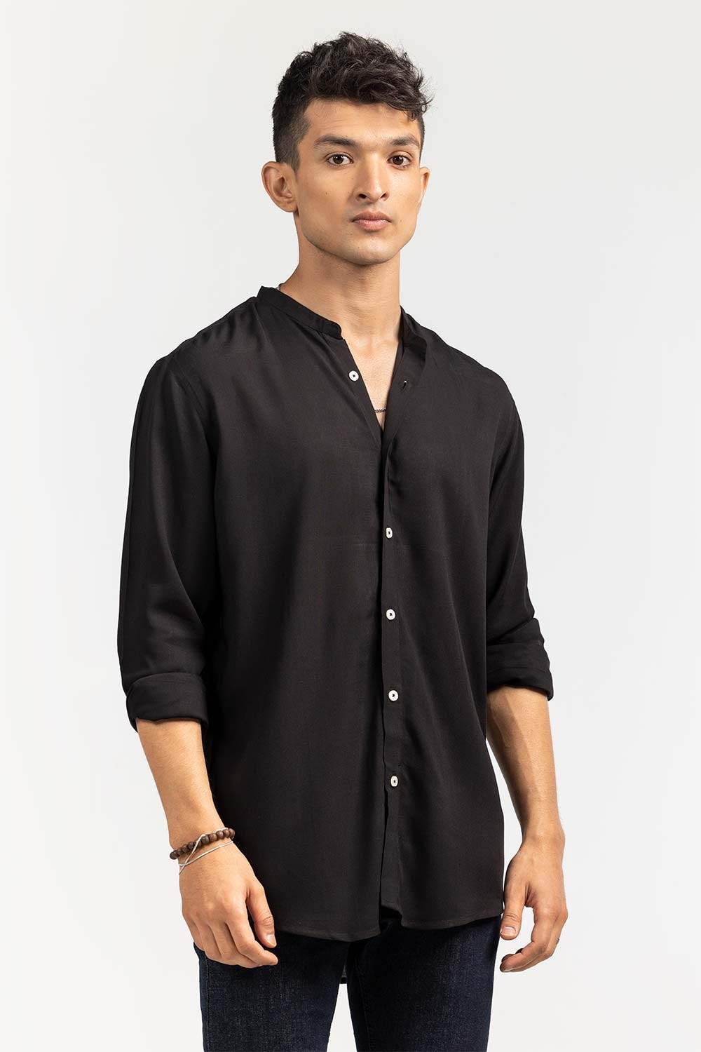 Black Basic Casual Shirt CS-PD22-003