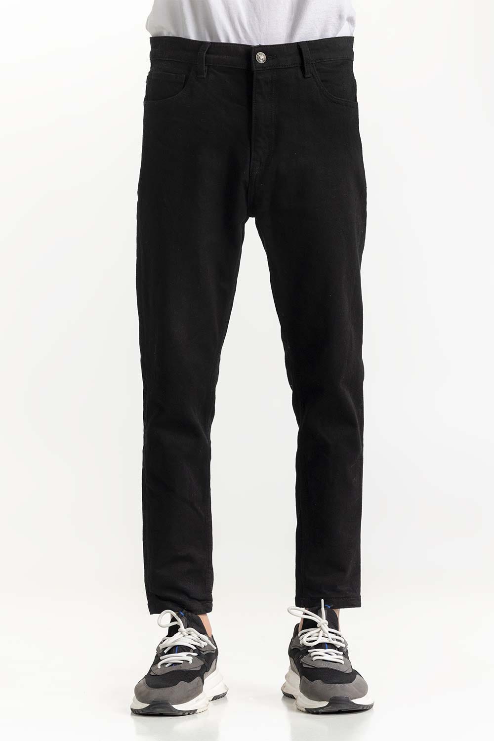 Black Basic Carrot Seamless Jeans 224-121-011