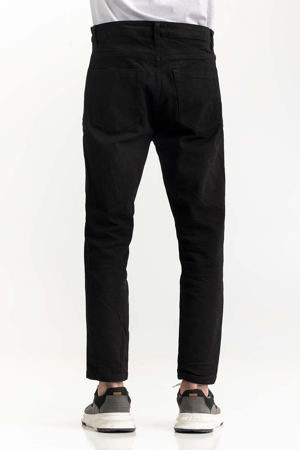 Black Basic Carrot Seamless Jeans 224-121-011