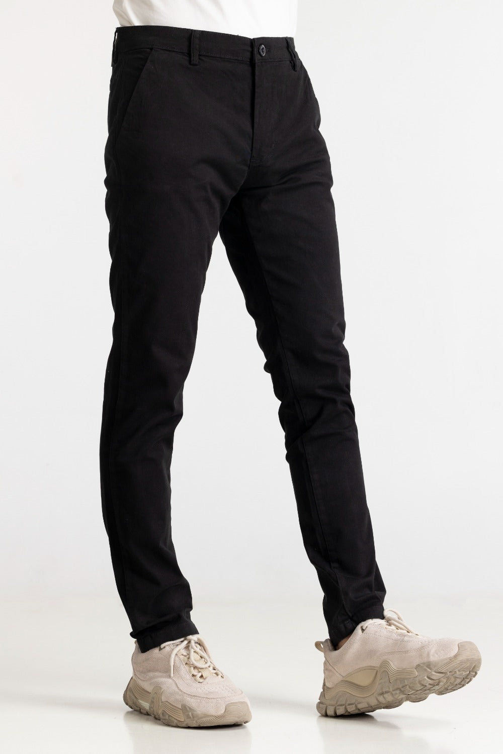 Black Basic Dyed Khaki Pant MNTRCSS24024